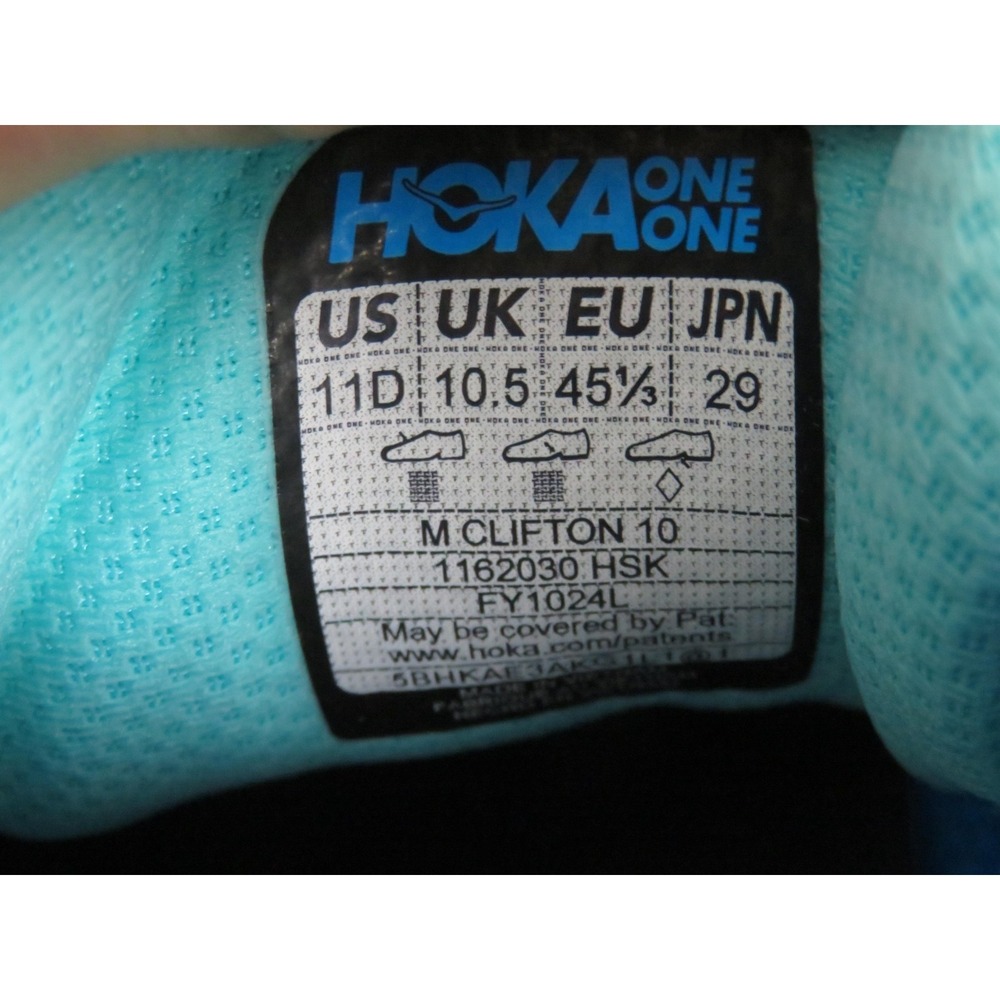 Hoka One One Clifton 10 Shoes Mens Size 11 Blue Running Sneakers 1162030 HSK - Picture 10 of 10